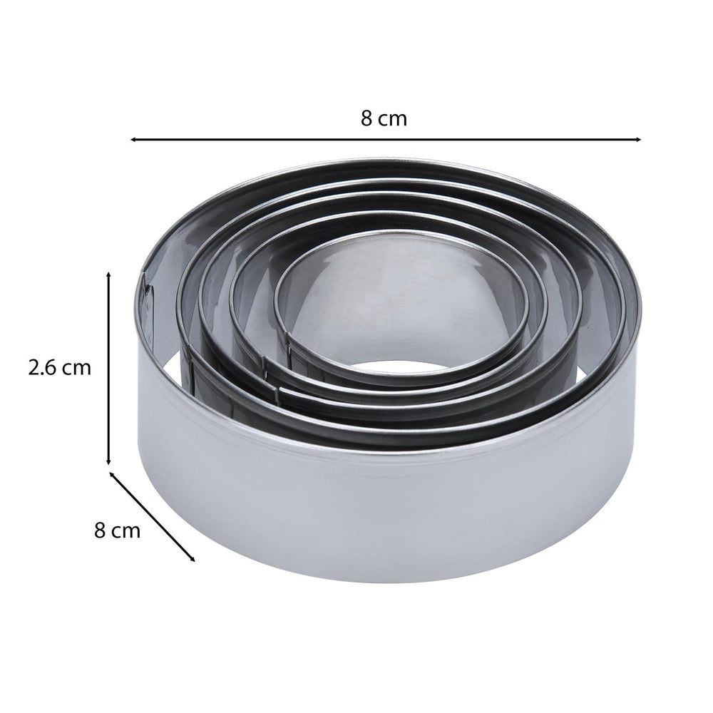 Baker's Secret Stainless Steel Cookie Cutter Set of 5- Silver