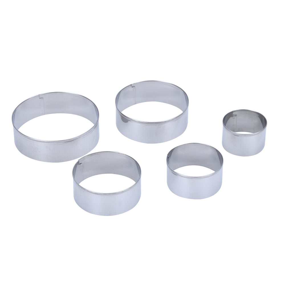 Baker's Secret Stainless Steel Cookie Cutter Set of 5- Silver
