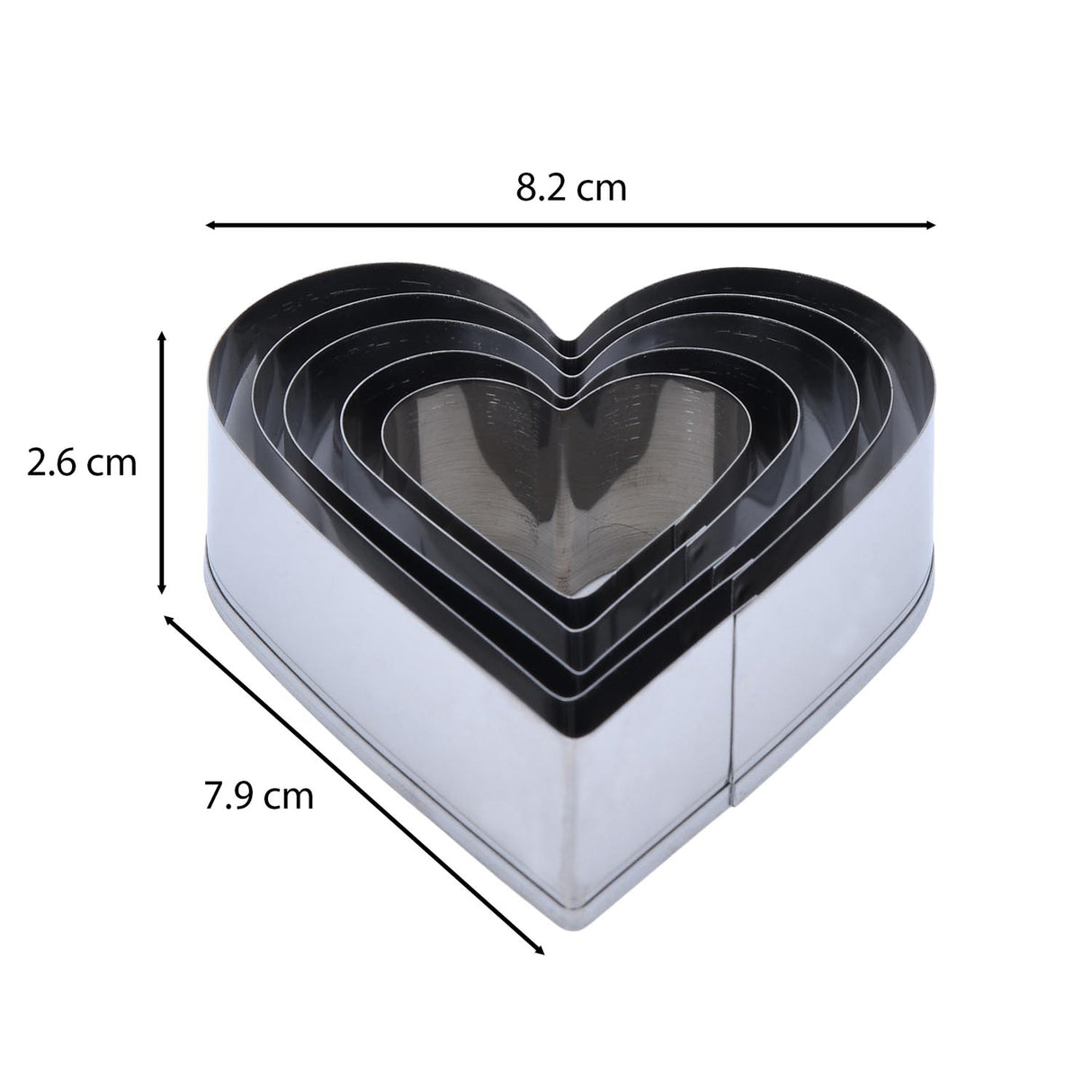 Baker's Secret Stainless Steel Cookie Cutter Set of 5- Silver