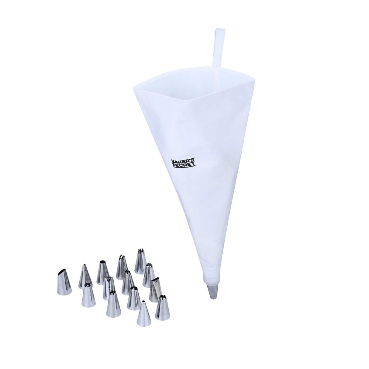 Baker's Secret 16-Piece Cake Decorating Set- Silver