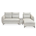 Infinia 3 Seater Fabric Sofa with Left Lounger and Rectangle Console- Off White