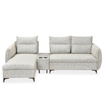Infinia 3 Seater Fabric Sofa with Right Lounger and Rectangle Console- Off White