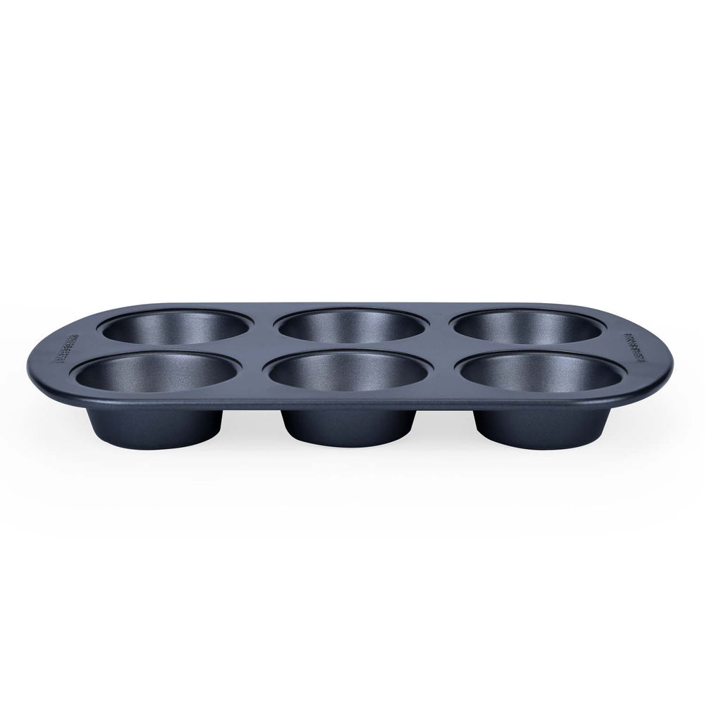 Baker's Secret 6 Cup Muffin Pan- Grey