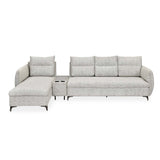 Infinia 4 Seater Fabric Sofa with Right Lounger and Rectangle Console- Off White