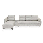 Infinia 4 Seater Fabric Sofa with Right Lounger and Rectangle Console- Off White