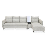 Infinia 4 Seater Fabric Sofa with Left Lounger and Rectangle Console- Off White