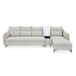 Infinia 4 Seater Fabric Sofa with Left Lounger and Rectangle Console- Off White
