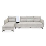 Infinia 4 Seater Fabric Sofa with Right Lounger and Rectangle Console- Off White