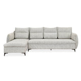 Infinia 4 Seater Fabric Sofa with Right Lounger -Off White