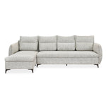 Infinia 4 Seater Fabric Sofa with Right Lounger -Off White