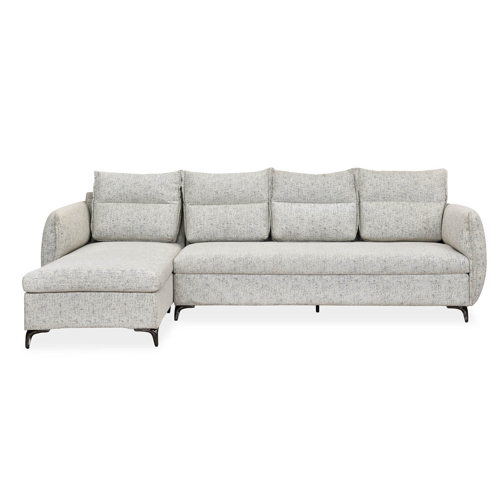 Infinia 4 Seater Fabric Sofa with Right Lounger -Off White