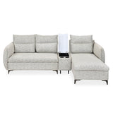 Infinia 3 Seater Fabric Sofa with Left Lounger and Rectangle Console- Off White