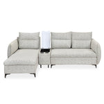 Infinia 3 Seater Fabric Sofa with Right Lounger and Rectangle Console- Off White
