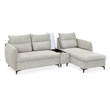 Infinia 3 Seater Fabric Sofa with Left Lounger and Rectangle Console- Off White