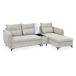 Infinia 3 Seater Fabric Sofa with Left Lounger and Rectangle Console- Off White