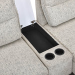 Infinia 3 Seater Fabric Sofa with Left Lounger and Rectangle Console- Off White