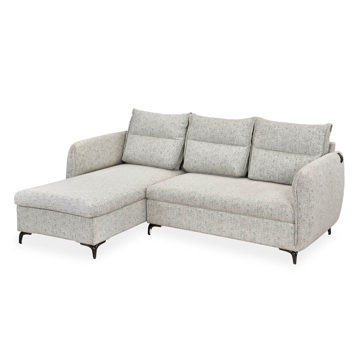 Infinia 3 Seater Fabric Sofa with Right Lounger -Off White