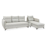 Infinia 4 Seater Fabric Sofa with Left Lounger and Rectangle Console- Off White
