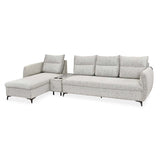 Infinia 4 Seater Fabric Sofa with Right Lounger and Rectangle Console- Off White