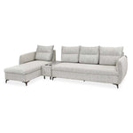 Infinia 4 Seater Fabric Sofa with Right Lounger and Rectangle Console- Off White