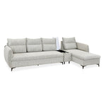 Infinia 4 Seater Fabric Sofa with Left Lounger and Rectangle Console- Off White