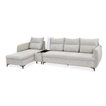 Infinia 4 Seater Fabric Sofa with Right Lounger and Rectangle Console- Off White