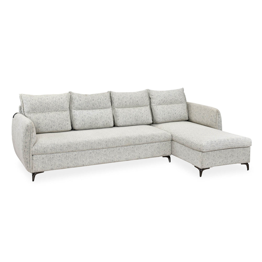 Infinia 4 Seater Fabric Sofa with Left Lounger - Off White