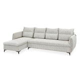 Infinia 4 Seater Fabric Sofa with Right Lounger -Off White