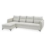 Infinia 4 Seater Fabric Sofa with Right Lounger -Off White