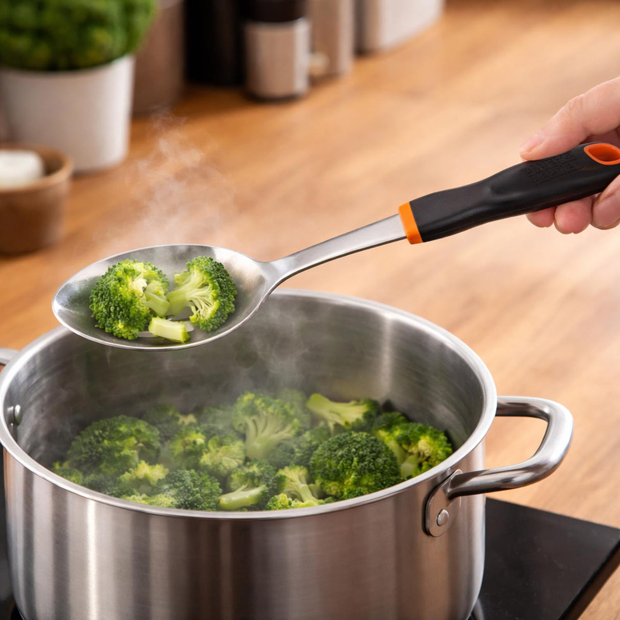 Baker's Secret Stainless Steel Slotted Spoon- Silver