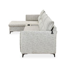 Infinia 4 Seater Fabric Sofa with Right Lounger -Off White