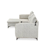 Infinia 3 Seater Fabric Sofa with Right Lounger and Rectangle Console- Off White