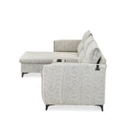 Infinia 3 Seater Fabric Sofa with Right Lounger and Rectangle Console- Off White