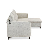 Infinia 3 Seater Fabric Sofa with Left Lounger - Off White