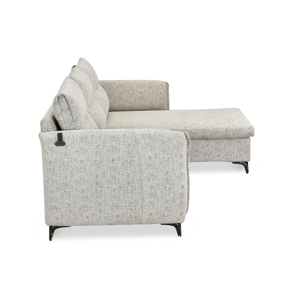 Infinia 3 Seater Fabric Sofa with Left Lounger - Off White