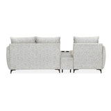 Infinia 1+2 Seater Fabric Sofa Set with Rectangle Console- Off White