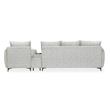 Infinia 4 Seater Fabric Sofa with Left Lounger and Rectangle Console- Off White