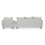 Infinia 4 Seater Fabric Sofa with Left Lounger and Rectangle Console- Off White