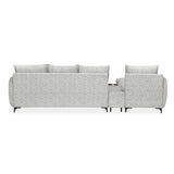 Infinia 4 Seater Fabric Sofa with Right Lounger and Rectangle Console- Off White