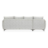 Infinia 4 Seater Fabric Sofa with Right Lounger -Off White