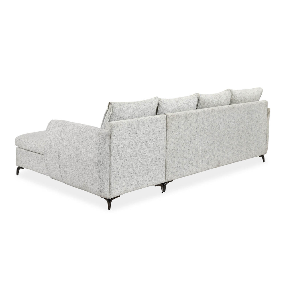 Infinia 4 Seater Fabric Sofa with Left Lounger - Off White
