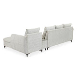 Infinia 4 Seater Fabric Sofa with Left Lounger and Rectangle Console- Off White