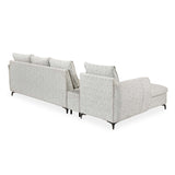 Infinia 4 Seater Fabric Sofa with Right Lounger and Rectangle Console- Off White