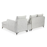 Infinia 3 Seater Fabric Sofa with Left Lounger and Rectangle Console- Off White