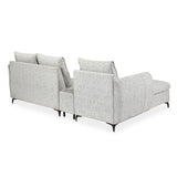 Infinia 3 Seater Fabric Sofa with Right Lounger and Rectangle Console- Off White