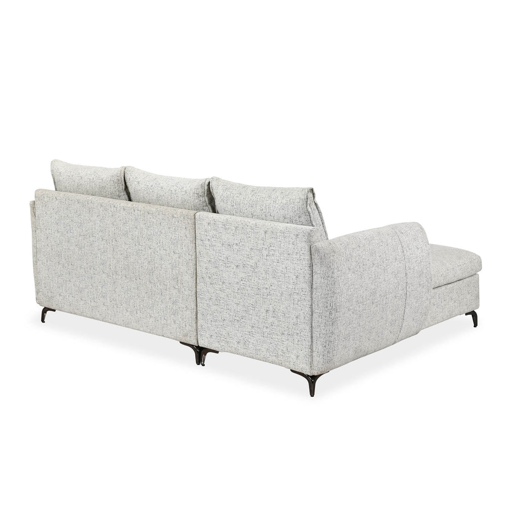 Infinia 3 Seater Fabric Sofa with Right Lounger -Off White