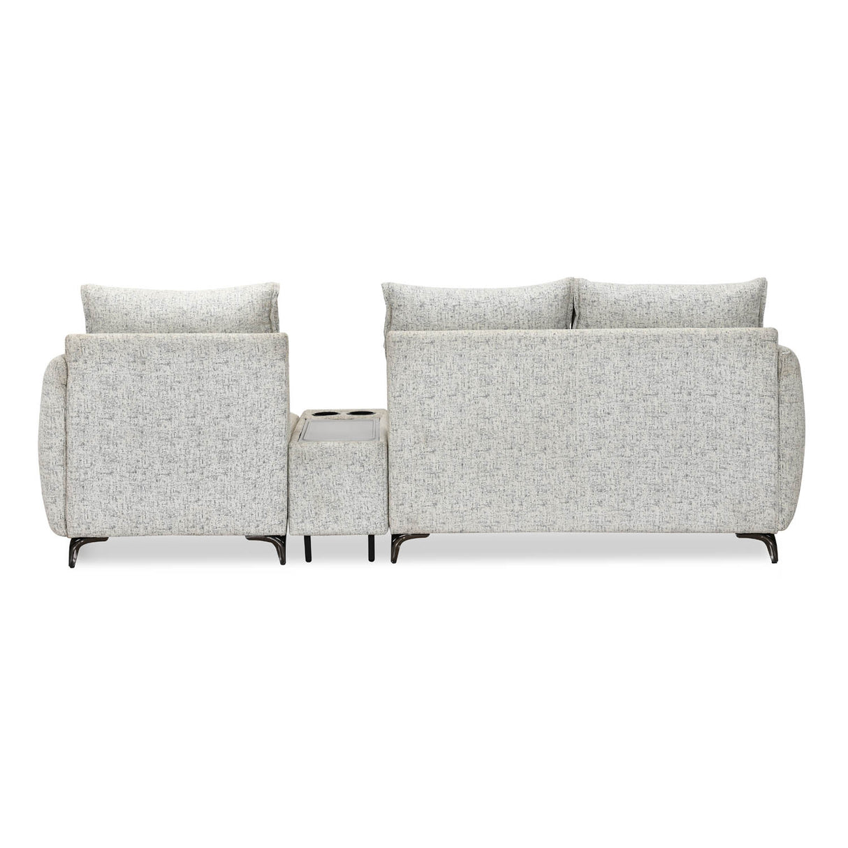 Infinia 3 Seater Fabric Sofa with Left Lounger and Rectangle Console- Off White