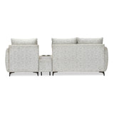 Infinia 3 Seater Fabric Sofa with Left Lounger and Rectangle Console- Off White