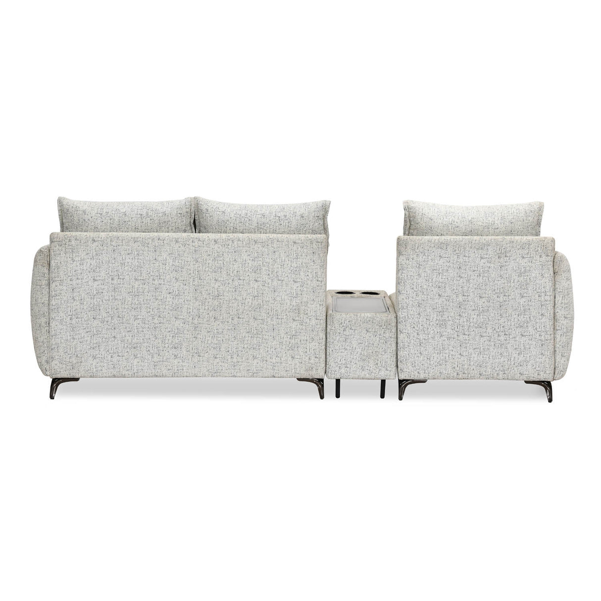 Infinia 3 Seater Fabric Sofa with Right Lounger and Rectangle Console- Off White