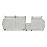 Infinia 3 Seater Fabric Sofa with Right Lounger and Rectangle Console- Off White